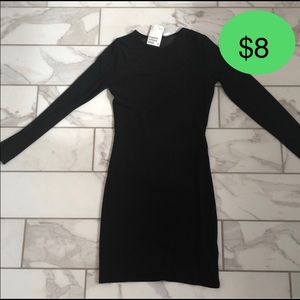 H&M BLACK DRESS WITH SHEER SLEEVES